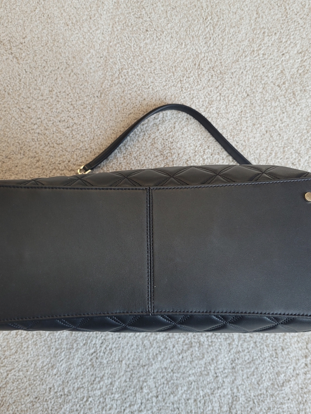 kate spade ♠️ Natalia Smooth Quilted Leather Tote Bag with Gold Chain Straps - Picture 11 of 15